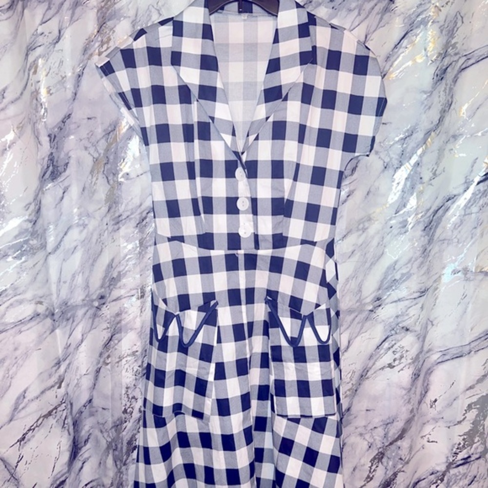 Blue & White Gingham Dress